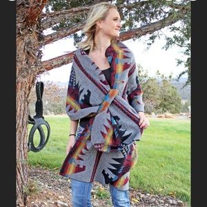 Gray Arrow Winter Wrap-western inspire-Rodeochics Melton Wool Blend